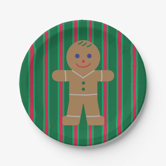 Leuke en Fancy kerst Gingerbread Man Papieren Bordje (Voorkant)