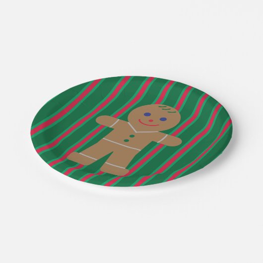 Leuke en Fancy kerst Gingerbread Man Papieren Bordje (Gekanteld)