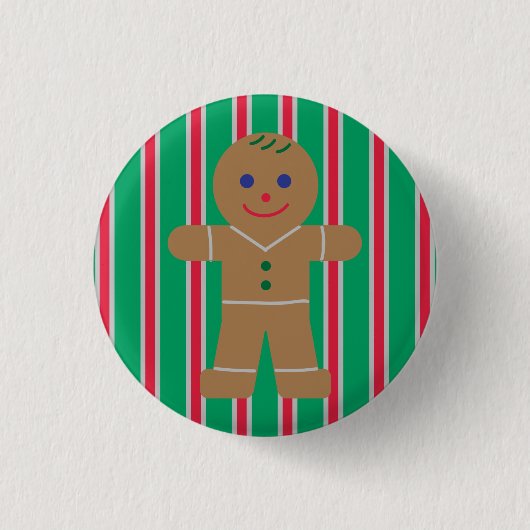 Leuke en Fancy kerst Gingerbread Man Ronde Button 3,2 Cm (Voorkant)