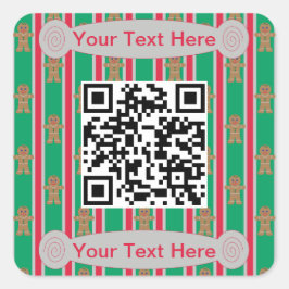 Leuke en Fancy kerst Gingerbread Man Vierkante Sticker