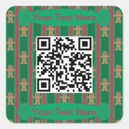 Leuke en Fancy kerst Gingerbread Man Vierkante Sticker