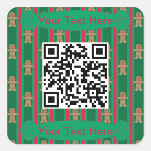 Leuke en Fancy kerst Gingerbread Man Vierkante Sticker