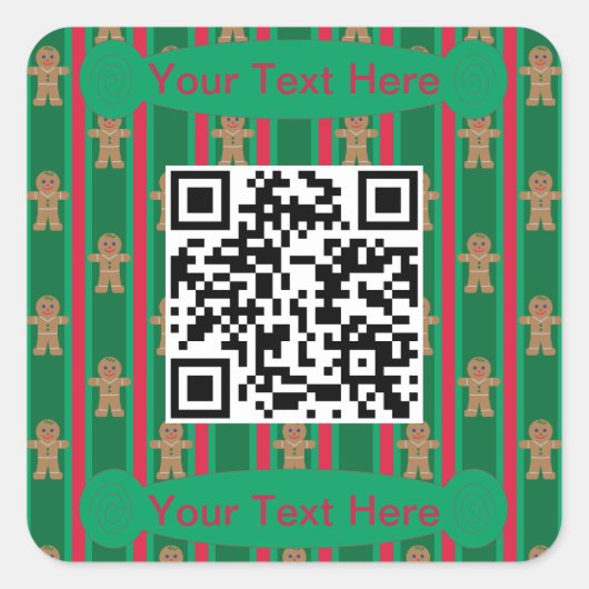 Leuke en Fancy kerst Gingerbread Man Vierkante Sticker (Voorkant)
