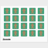 Leuke en Fancy kerst Gingerbread Man Vierkante Sticker (Vel)