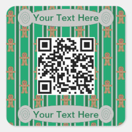 Leuke en Fancy kerst Gingerbread Man Vierkante Sticker