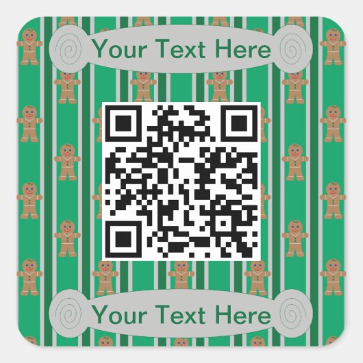 Leuke en Fancy kerst Gingerbread Man Vierkante Sticker (Voorkant)