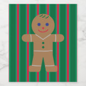 Leuke en Fancy kerst Gingerbread Man Wijn Etiket (Enkel label)