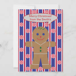 Leuke en Fancy kerst pepermunt peperkoek man Feestdagenkaart