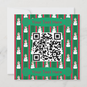 Leuke en Fancy Kerst Sneeuwman Detective QR Code Kaart
