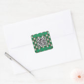 Leuke en Fancy Kerst Sneeuwman Detective QR Code Vierkante Sticker (Envelop)