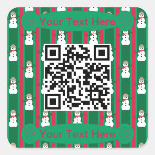 Leuke en Fancy Kerst Sneeuwman Detective QR Code Vierkante Sticker