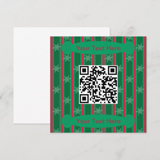 Leuke en Fancy Kerst Sneeuwvlok QR Code Kaart (Voorkant / Achterkant)