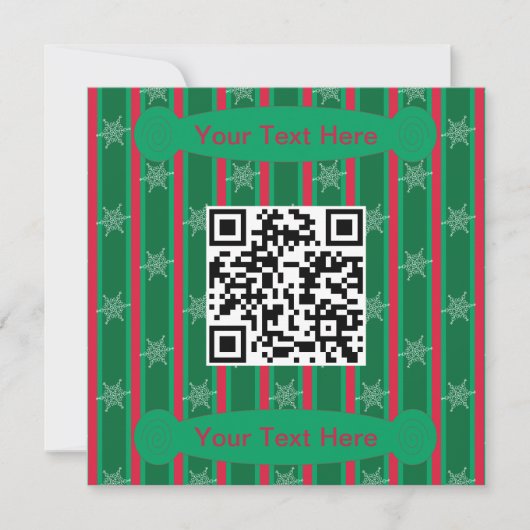 Leuke en Fancy Kerst Sneeuwvlok QR Code Kaart (Voorkant)