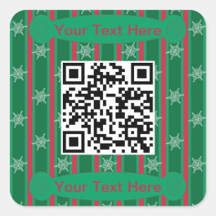Leuke en Fancy Kerst Sneeuwvlok QR Code Vierkante Sticker