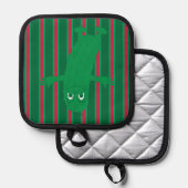 Leuke en Fancy kerstaugurk Pannenlap (Voorkant / Achterkant)