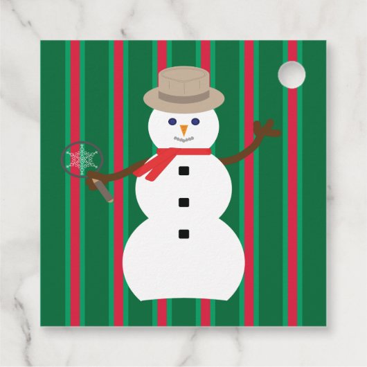 Leuke en Fancy Kerstmis Sneeuwman Detective Bedankjes Labels (Achterkant)