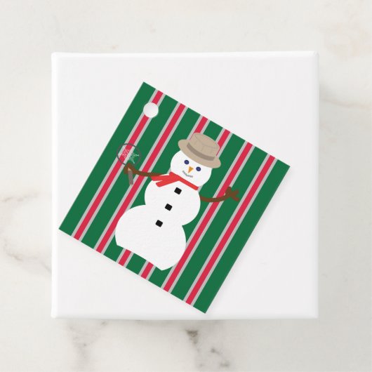 Leuke en Fancy Kerstmis Sneeuwman Detective Bedankjes Labels (In situ)