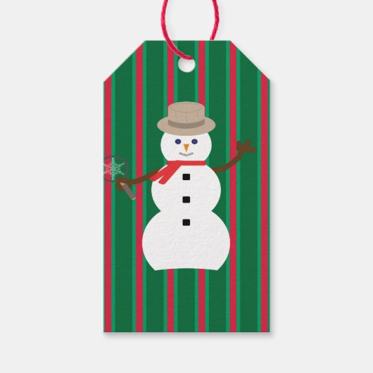 Leuke en Fancy Kerstmis Sneeuwman Detective Cadeaulabel (Voorkant)