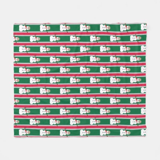 Leuke en Fancy Kerstmis Sneeuwman Detective Fleece Deken (Voorkant (Horizontaal))