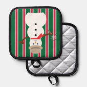 Leuke en Fancy Kerstmis Sneeuwman Detective Pannenlap (Voorkant / Achterkant)