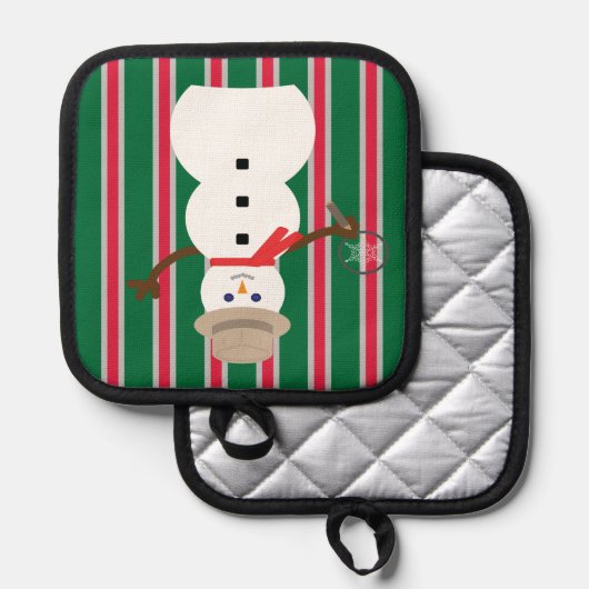 Leuke en Fancy Kerstmis Sneeuwman Detective Pannenlap (Voorkant / Achterkant)