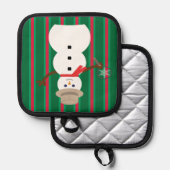 Leuke en Fancy Kerstmis Sneeuwman Detective Pannenlap (Voorkant / Achterkant)