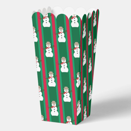 Leuke en Fancy Kerstmis Sneeuwman Detective Popcor Bedankdoosjes (Voorkant)