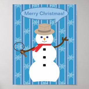 Leuke en Fancy Kerstmis Sneeuwman Detective Poster