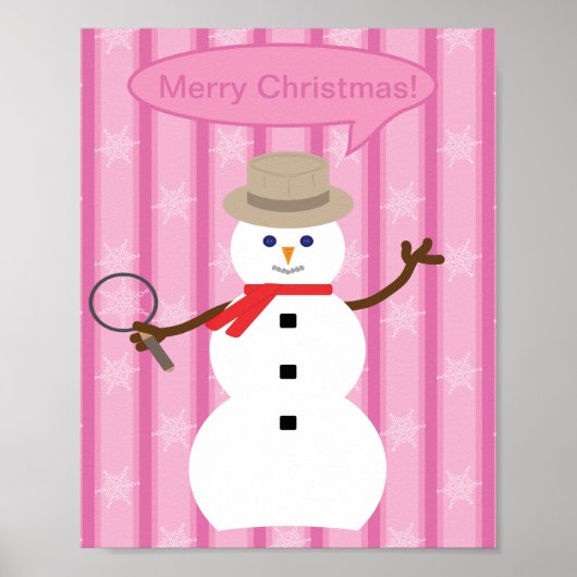 Leuke en Fancy Kerstmis Sneeuwman Detective Poster (Voorkant)