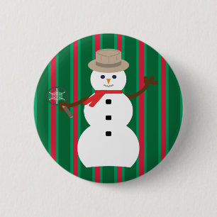 Leuke en Fancy Kerstmis Sneeuwman Detective Ronde Button 5,7 Cm
