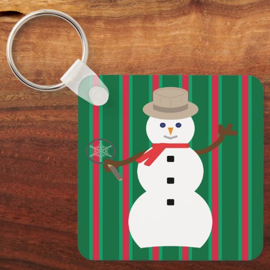 Leuke en Fancy Kerstmis Sneeuwman Detective Sleutelhanger (Voorkant)