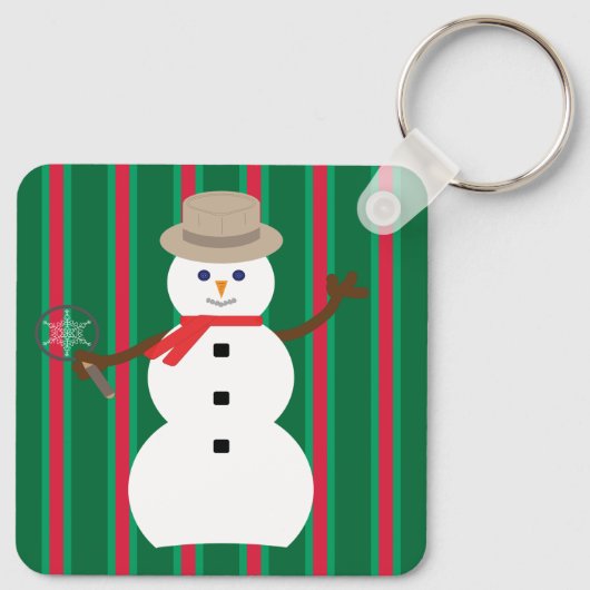 Leuke en Fancy Kerstmis Sneeuwman Detective Sleutelhanger (Achterkant)