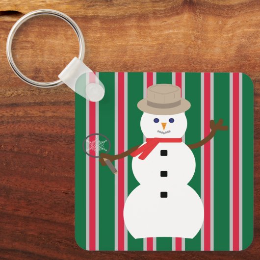 Leuke en Fancy Kerstmis Sneeuwman Detective Sleutelhanger (Voorkant)