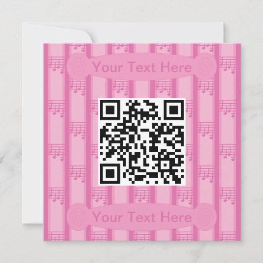 Leuke en Fancy Muzieknoten QR Code Kaart (Voorkant)