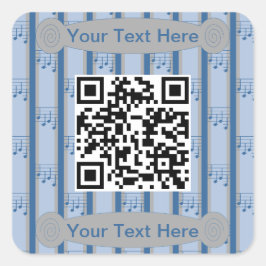 Leuke en Fancy Muzieknoten QR Code Vierkante Sticker