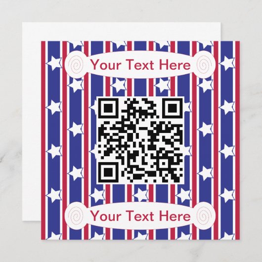 Leuke en Fancy Patriottische Stars en Stripes QR Kaart (Voorkant / Achterkant)