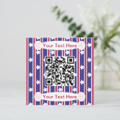 Leuke en Fancy Patriottische Stars en Stripes QR Kaart (Staand voorkant)