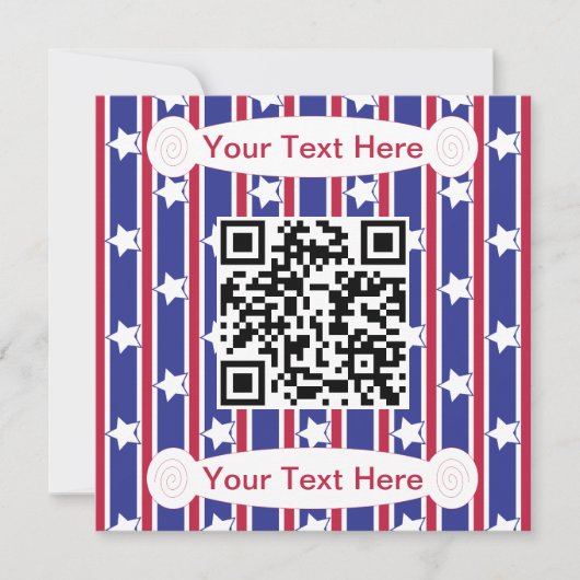 Leuke en Fancy Patriottische Stars en Stripes QR Kaart (Voorkant)