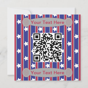 Leuke en Fancy Patriottische Stars en Stripes QR Kaart