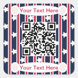 Leuke en Fancy Patriottische Stars en Stripes QR Vierkante Sticker