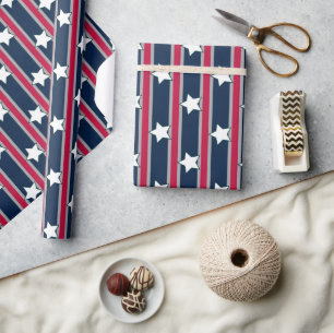 Leuke en Fancy Patriottische Sterren en Strepen Cadeaupapier