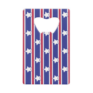 Leuke en Fancy Patriottische Sterren en Strepen Creditkaart Flessenopener