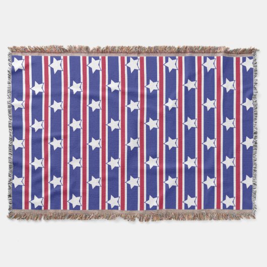 Leuke en Fancy Patriottische Sterren en Strepen Deken (Voorkant)