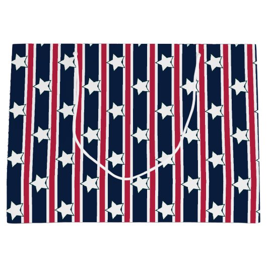 Leuke en Fancy Patriottische Sterren en Strepen Groot Cadeauzakje (Voorkant)