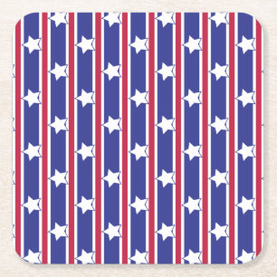 Leuke en Fancy Patriottische Sterren en Strepen Kartonnen Onderzetters