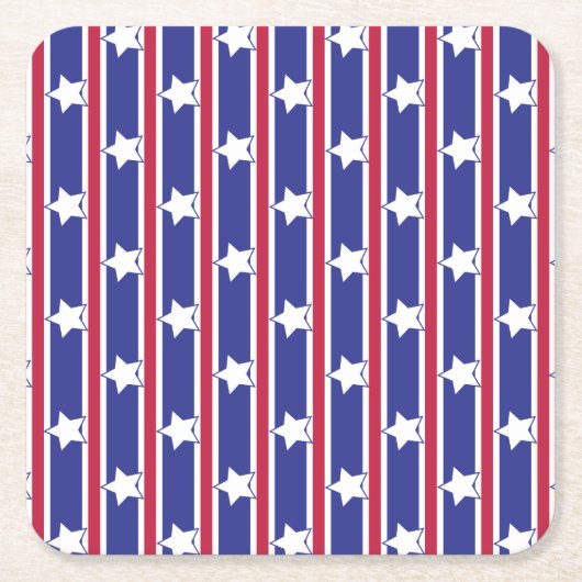 Leuke en Fancy Patriottische Sterren en Strepen Kartonnen Onderzetters (Voorkant)