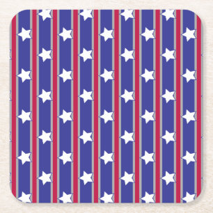 Leuke en Fancy Patriottische Sterren en Strepen Kartonnen Onderzetters
