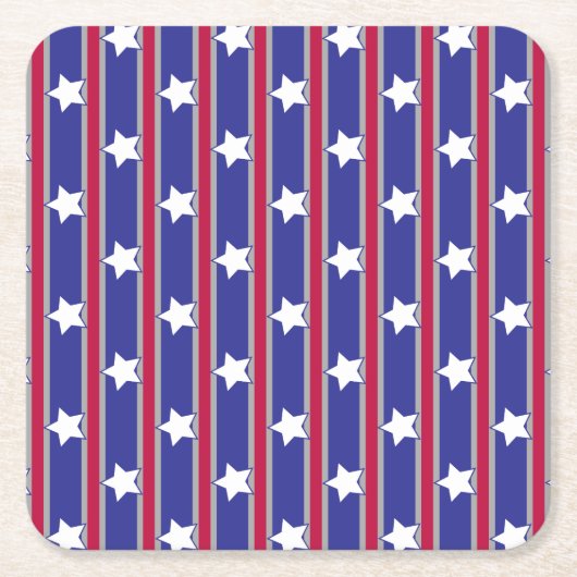 Leuke en Fancy Patriottische Sterren en Strepen Kartonnen Onderzetters (Voorkant)