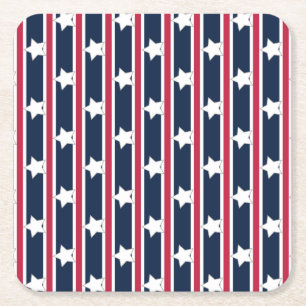 Leuke en Fancy Patriottische Sterren en Strepen Kartonnen Onderzetters