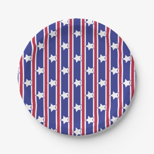 Leuke en Fancy Patriottische Sterren en Strepen Papieren Bordje (Voorkant)